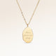Collier asymétrique personnalisé en or avec espace pour gravure de texte, coordonnées ou écriture manuscrite sur le devant et au dos