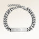 Bracelet barre personnalisé en argent avec espace pour gravure de texte ou écriture manuscrite
