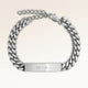 Bracelet barre personnalisé en argent avec espace pour gravure de texte ou écriture manuscrite