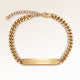 Personalized bar gold bracelet for women with space for engraving of text or coordinates