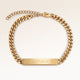 Personalized bar gold bracelet for women with space for engraving of text or coordinates