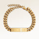 Bracelet barre personnalisé en or avec espace pour gravure de texte ou écriture manuscrite