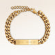 Bracelet barre personnalisé en or avec espace pour gravure de texte ou écriture manuscrite