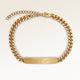 Bracelet barre personnalisé en or avec espace pour gravure de texte ou coordonnées