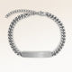 Bracelet barre personnalisé en argent avec espace pour gravure de texte ou coordonnées