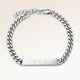 Personalized bar silver bracelet for women with space for engraving of text or coordinates