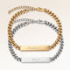 Friendship bracelets, pair of two bar bracelets in gold and silver with personalized engraving, from Mon Chou