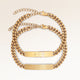 Bracelets de couple, paire de deux bracelets barre en or avec gravure personnalisée, par Mon Chou