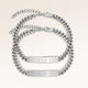 Couples bracelets, pair of two bar bracelets in silver with personalized engraving, from Mon Chou