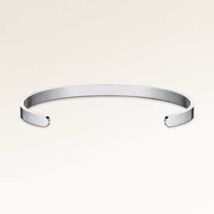 Bangle armbånd i sølv uden gravering, klar til personlig indgravering på indersiden