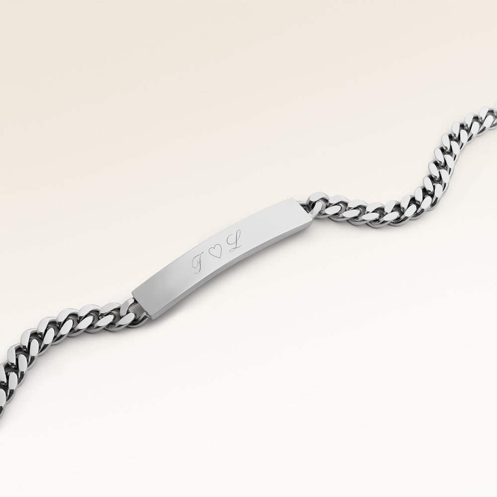 Bracelet Bar pour Hommes - Gravure (Argent)