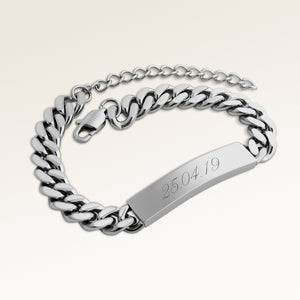 Collier barre en argent avec gravure personnalisée de texte au dos