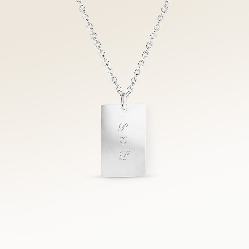 Collier Carré - Gravure (Argent)