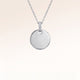 Collier rond en argent avec zircons blancs sans gravure – prêt pour votre texte, vos coordonnées ou votre écriture manuscrite au recto et au verso