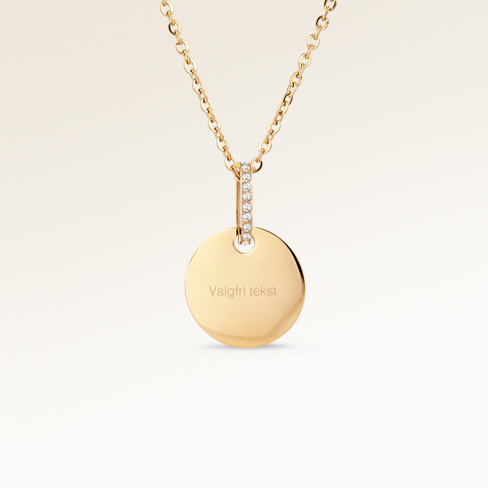 Collier Rond avec Zircons - Gravure (Or)