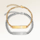 Bracelets de couple, paire de deux bracelets barre en or et argent avec gravure personnalisée, par Mon Chou