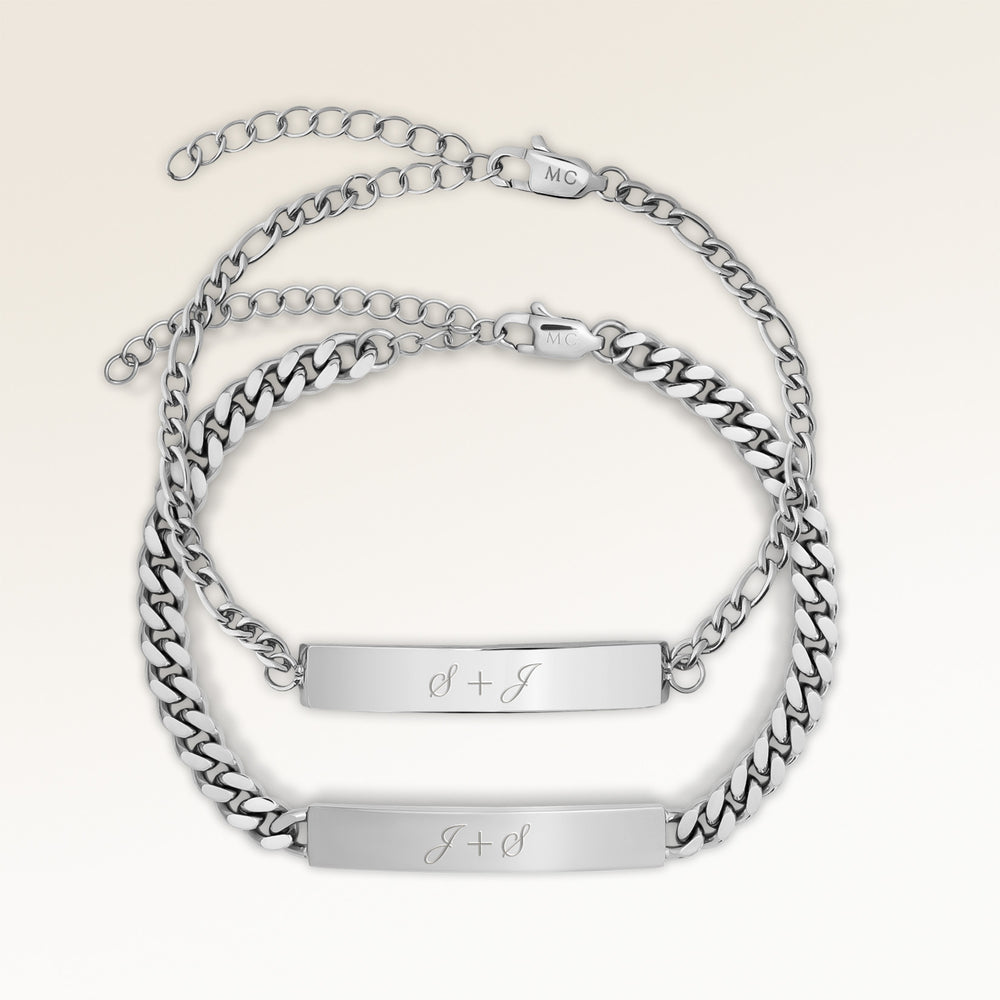 Bracelet Couple - Bracelet Bar (Argent) 