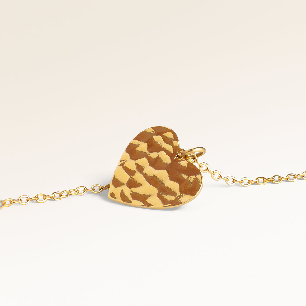 Collier Cœur Vagues de l’Océan – Gravure (Or)