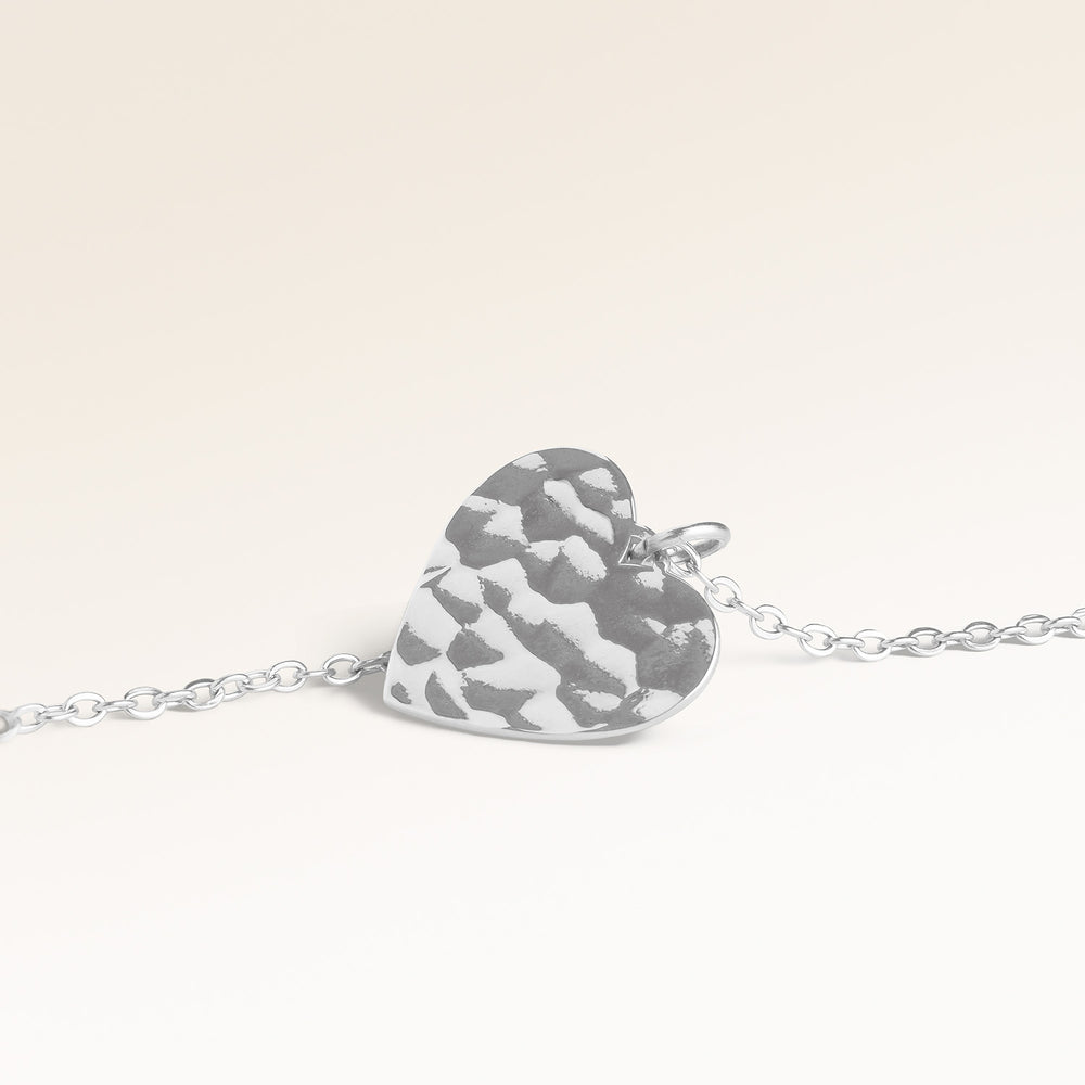 Collier Cœur Vagues de l’Océan – Gravure (Argent)