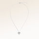 Full heart-shaped necklace in silver fully laid out with fine adjustable silver chain and minimalist heart pendant for personalized engraving