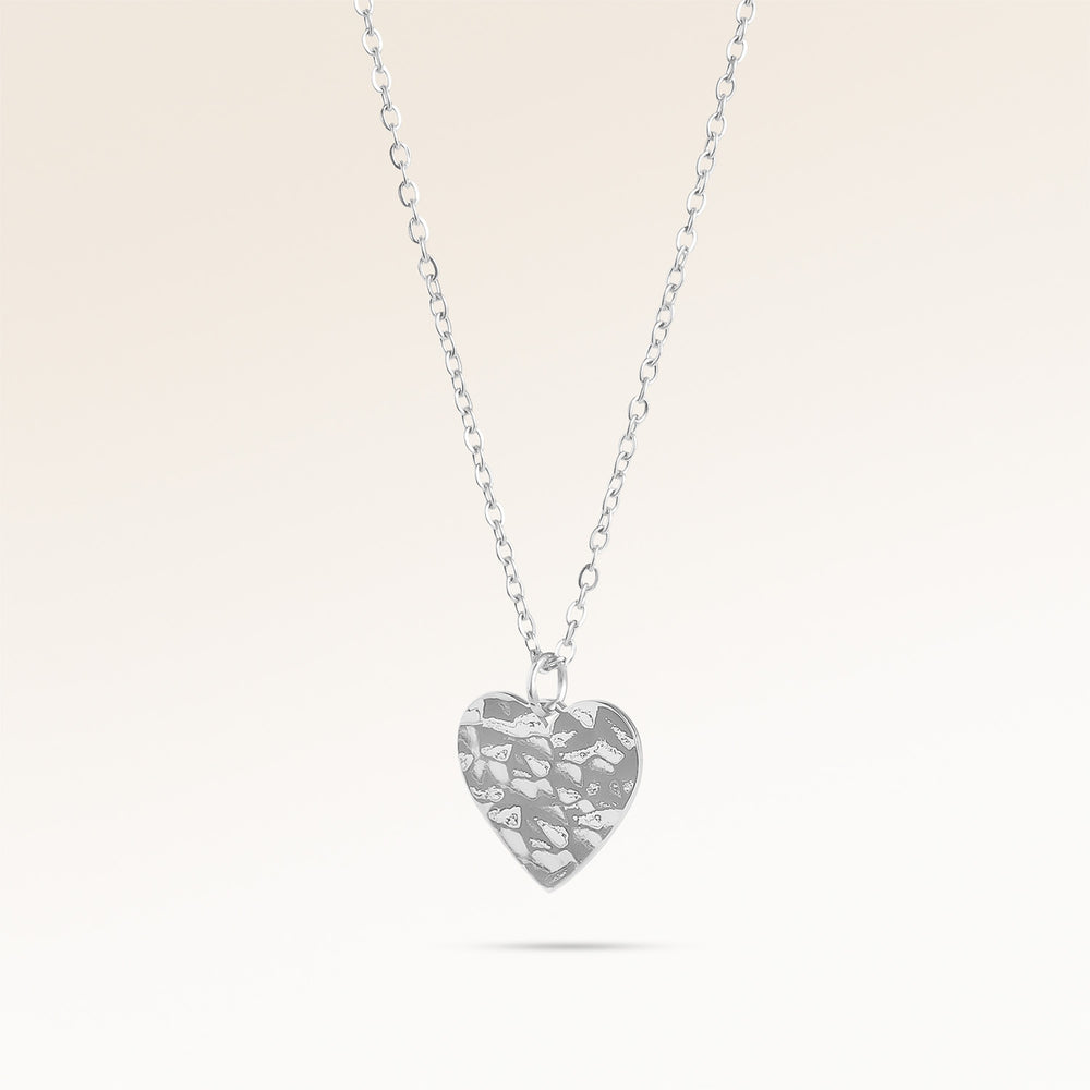 Collier Cœur Vagues de l’Océan – Gravure (Argent)
