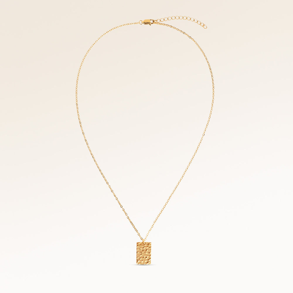 Collier Carré Vagues de l’Océan – Gravure (Or)