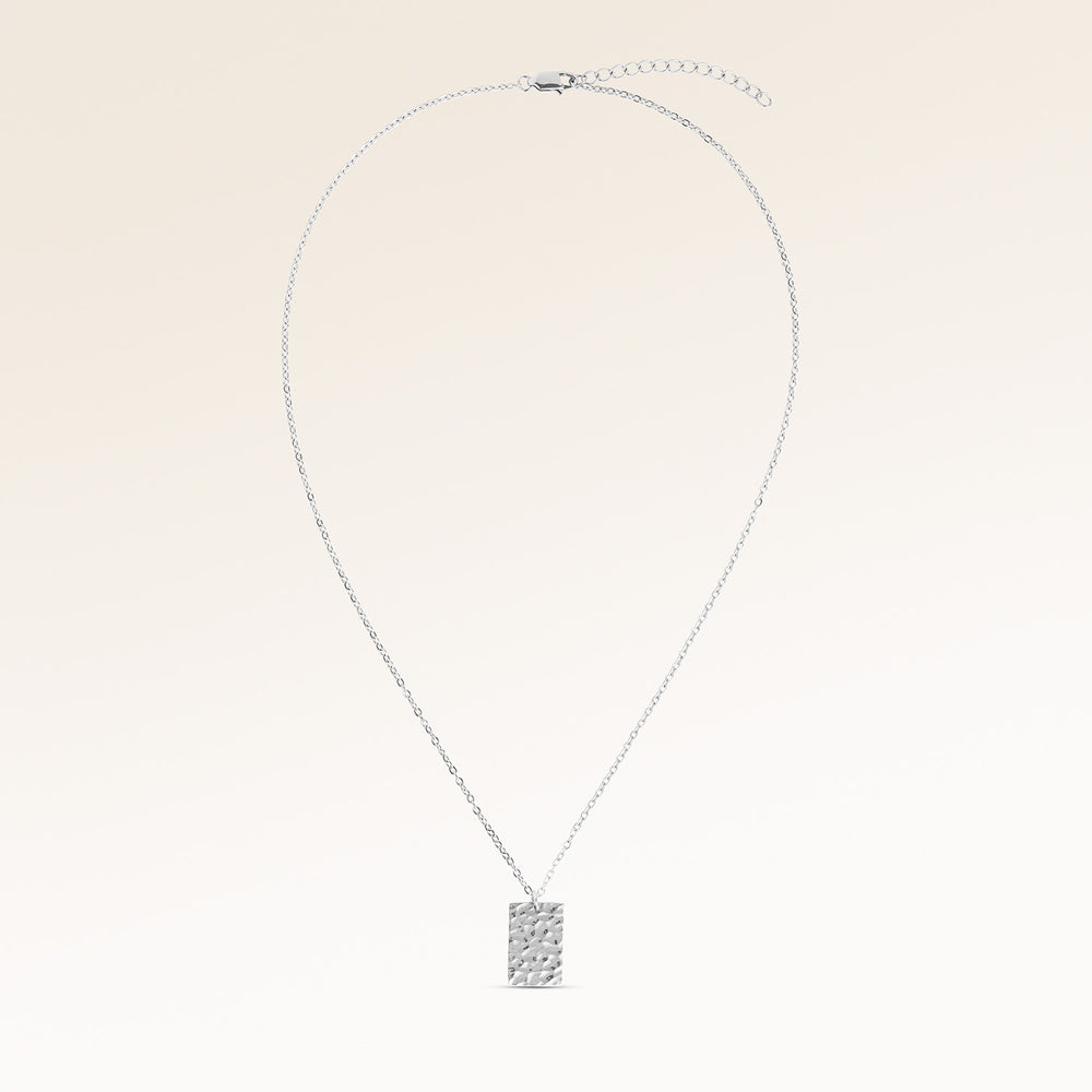 Collier Carré Vagues de l’Océan – Gravure (Argent)
