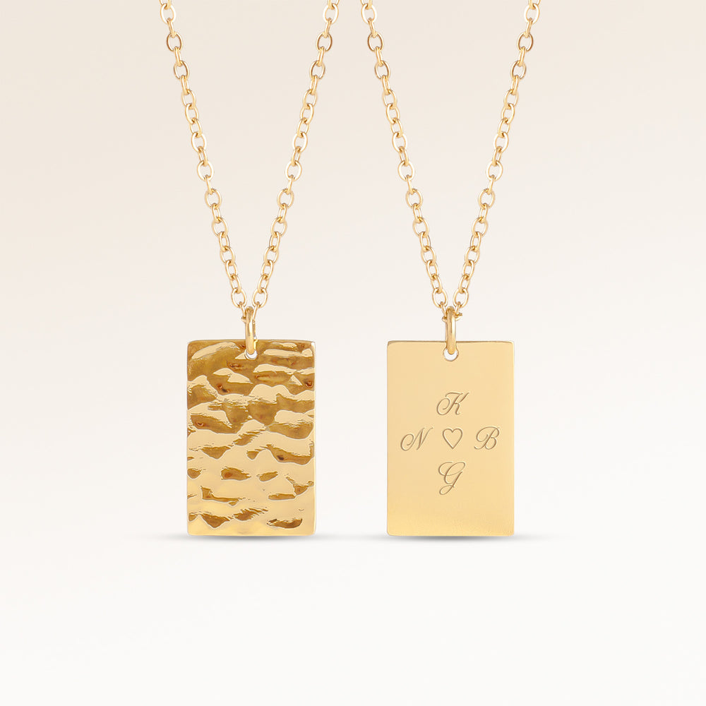 Collier Carré Vagues de l’Océan – Gravure (Or)