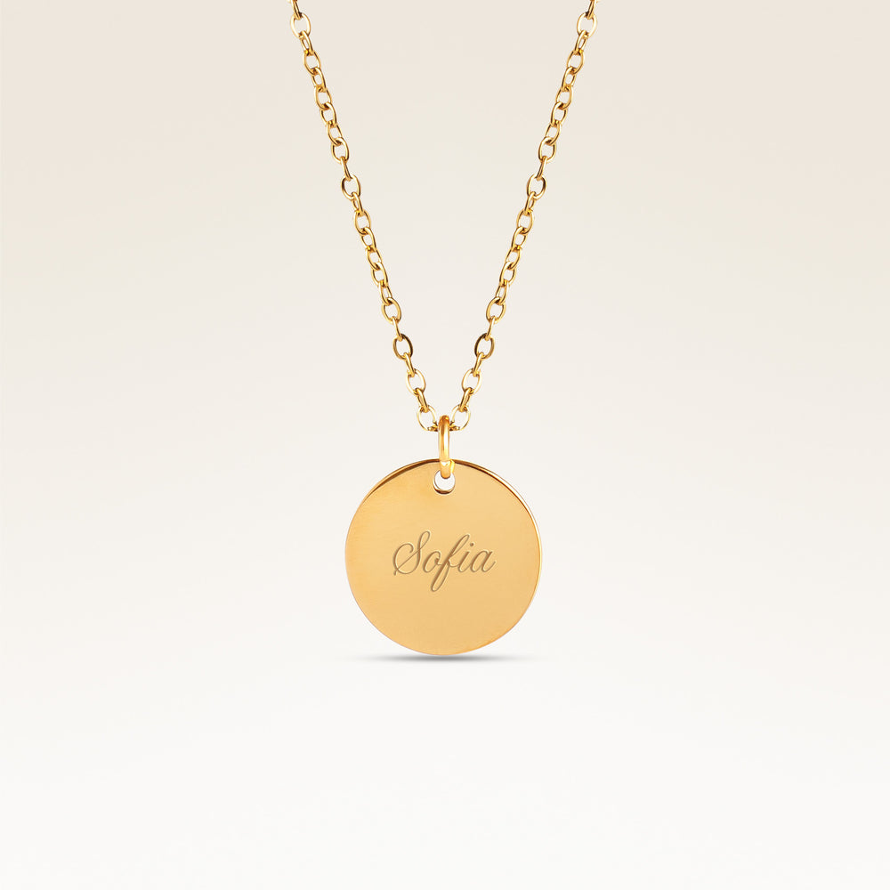 Circle Necklace - Engraving (Gold)