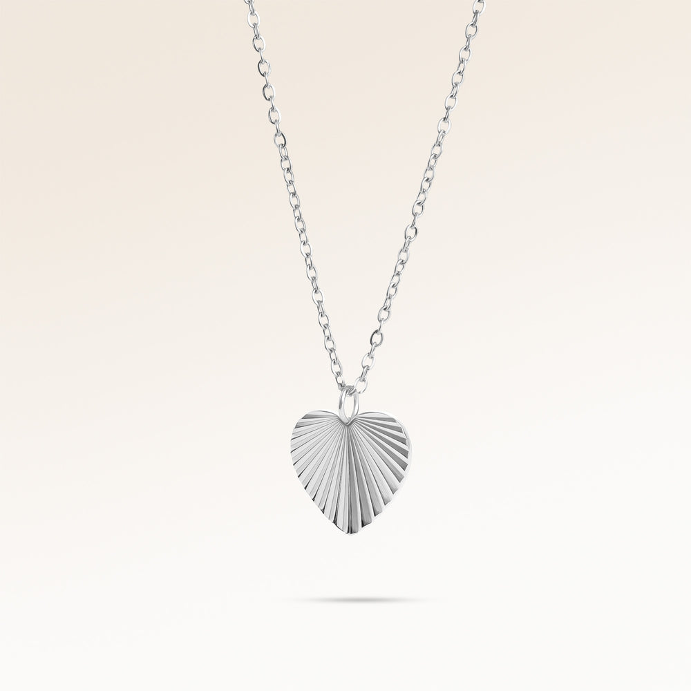 Soleil Heart-Shaped Necklace - Engraving (Silver)