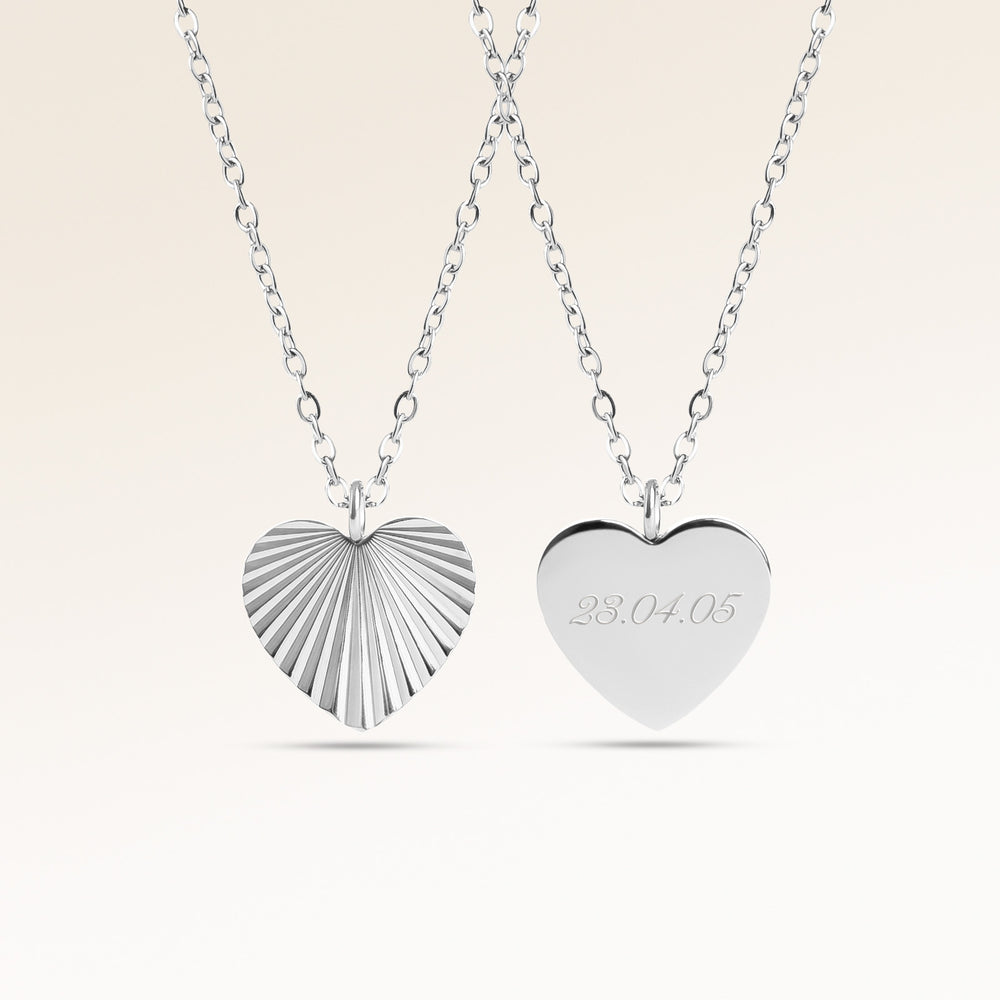 Collier Cœur Soleil – Gravure (Argent)