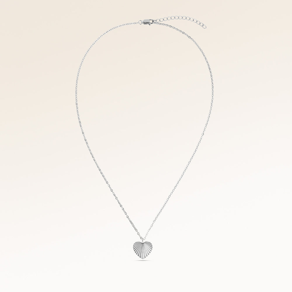Soleil Heart-Shaped Necklace - Engraving (Silver)