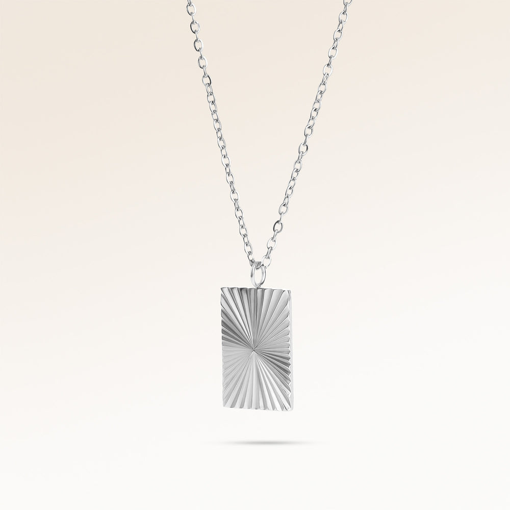 Collier Soleil Carré - Gravure (Argent)