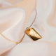 Friendship necklaces, pair of two square necklaces in gold and silver with personalized engraving, from Mon Chou